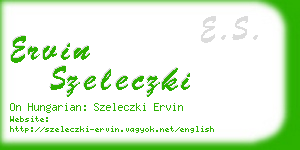 ervin szeleczki business card